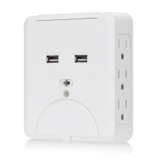 15A 6 AC Outlet with 2.1A Dual USB Wall Charger